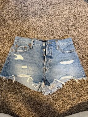 Aeropostale Light Blue Distressed Denim Cutoff Shorts